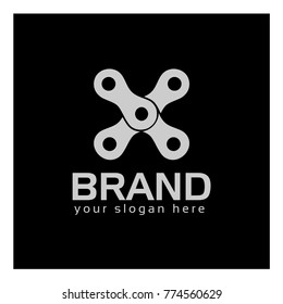 Letter X, Logo Letter X and chain. logo formed by chain