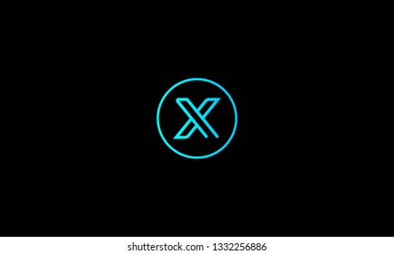 LETTER X LOGO WITH CIRCLE FRAME FOR LOGO DESIGN OR ILLUSTRATION USE