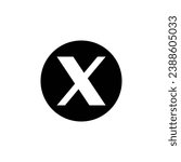 Letter X logo with circular black background. Ideal tiny version. Small variation of Twitter