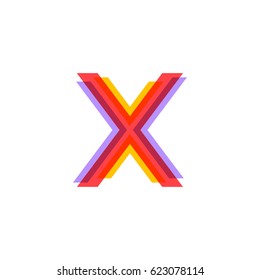 Letter X logo with Colorful three line, real estate, apartment, condo, house, modern, digital, technology logotype