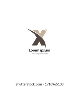 letter x logo concept with white background