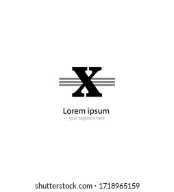 letter x logo concept with white background