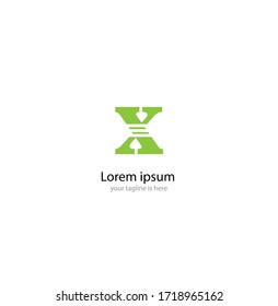 letter x logo concept with white background