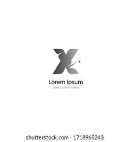 letter x logo concept with white background