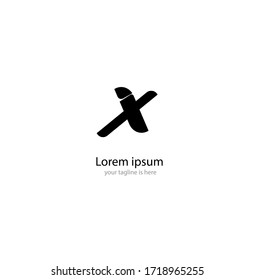 letter x logo concept with white background