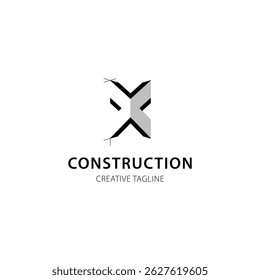 Letter X logo for construction and architecture company. property template vector illustration for your brand.