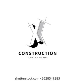 Letter X logo for construction and architecture company. property template vector illustration for your brand.