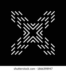 Diseño del logotipo de la letra x en el arte de línea abstracta. Logo del vector en Eps 8.