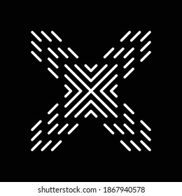 Letter x logo design in abstract line art. Vector logo in Eps 8.