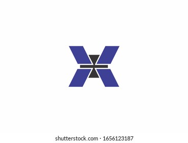 Letter X logo design with blue color concept