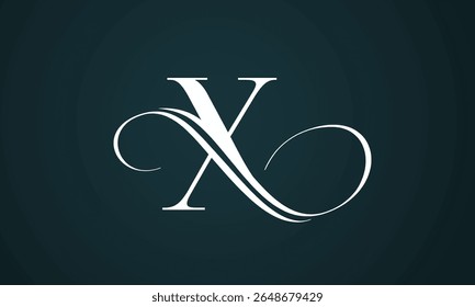 Carta x logotipo design com um fundo azul. Moderno moderno design inicial de logotipo de luxo x letra. Modelo de vetor de design de logotipo x carta premium real.