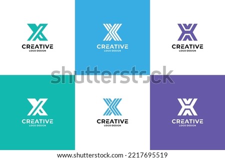Letter X logo design collections. Modern letter X, symbol X logo vector.