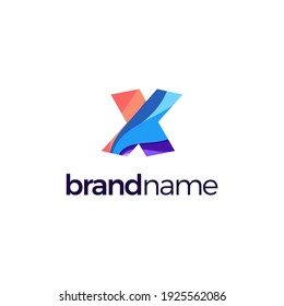 Letter X logo design, colorful letter X logo vector template, abstract letter X for personal and corporate identity, pattern design template elements