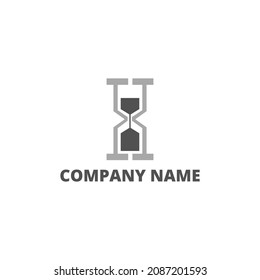 The letter X logo design combined with an hourglass, which is suitable as a brand or company identity