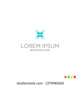 letter x logo design concept negative space style,
