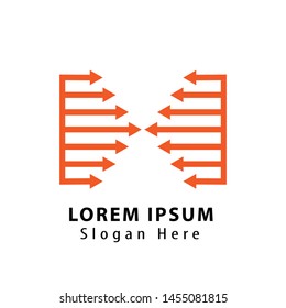 Letter X logo design concept negative space style. arrow logo elements template .