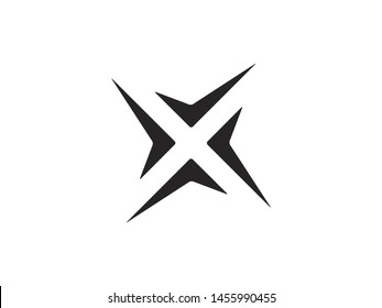 Letter X logo design concept negative space style. Abstract sign constructed check marks. Creative minimal modern X accept symbol. Vector element