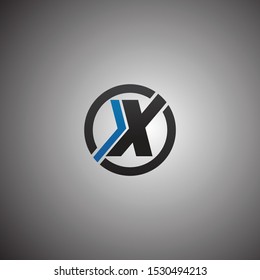 Letter X logo design concept negative space style. Abstract sign constructed from check marks. Vector elements template icon. White color
