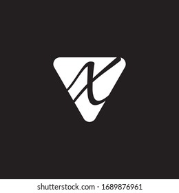 Letter X logo design concept negative space style. Abstract sign constructed from check marks. Vector elements template icon. White color