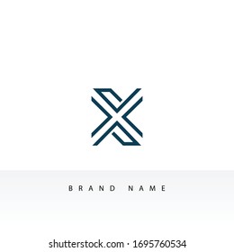 Letter X logo design concept negative space style. Abstract sign constructed from check marks. Vector elements template icon. White color