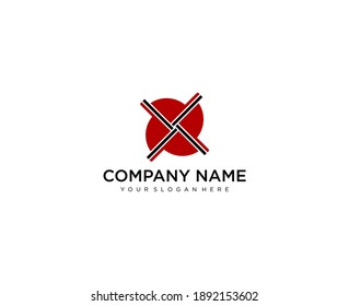 Letter X logo design concept negative space style. Abstract sign constructed from round check marks. Vector elements template icon