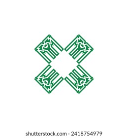 Design-Vorlage für Buchstaben x Logo, Vektorgrafik
