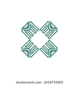 Plantilla de diseño de logotipo de carta x vector