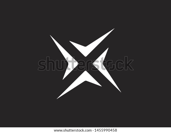 Letter X Logo Design Concept Negative Stock Vector Royalty Free