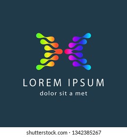 Letter X logo design. Creative icon template, modern geometric colored symbol abstract for your company