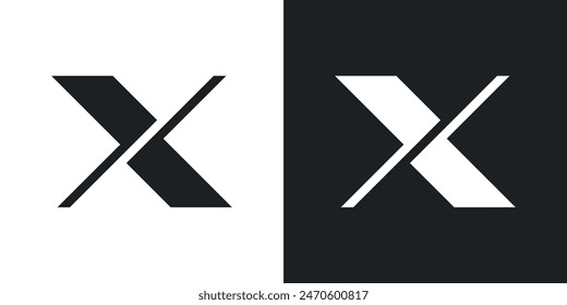 Diseño de logotipo de la letra X con concepto creativo. Vector Premium