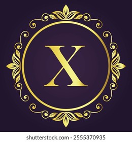Letter X Logo Design, Creative Minimal XX Monogram. abstract vector logo monogram. X Flower logo Wedding logo. Elegant monogram. Illustration of wedding monogram with flower frame.
