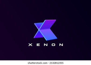 Letter X Logo design Hitech Digital Futuristic Technology style