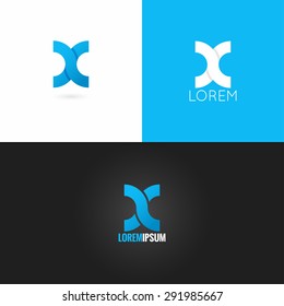 letter X logo design icon set background