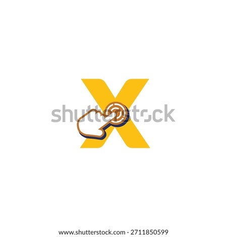 Letter X Logo Design on Touchscreen Vector Template