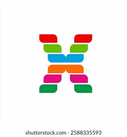 Letter X logo design with rainbow concept.