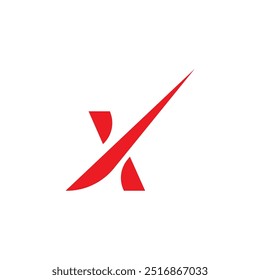 Letra x diseño de logotipo. x diseño de logotipo Ilustración vectorial de color rojo