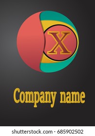 Letter X Logo Design, round shape. company logo and emblem. X alphabet. colorful.