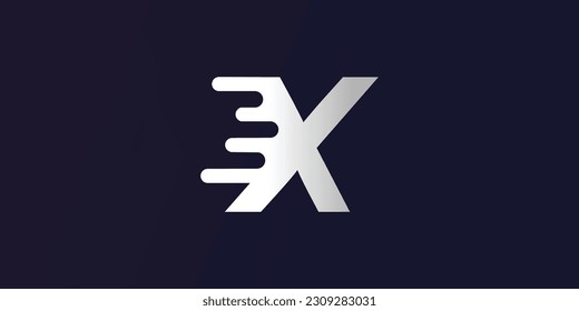 Diseño de logotipo de carta X concepto simple Vector Premium