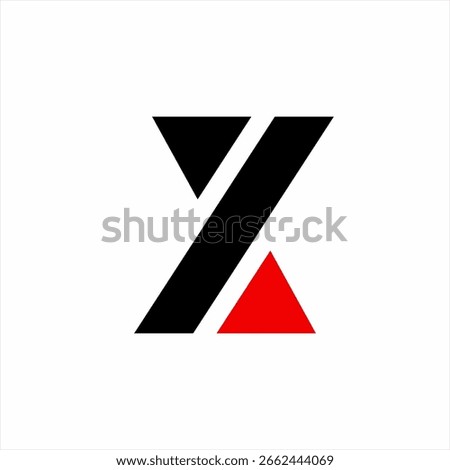Letter X logo design with slash and triangle marks.