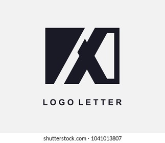 Letter X Logo Design With Square