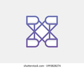 Letter x logo design, square logo, gradient logos 