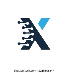 Logo-Design von Letter X. Logo-Design der X-Technologie