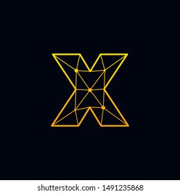 Letter X Logo Design Template. Network Connection Artificial Intelligence Technology. Technology Digital logo with element dot , circuit, line, chip, concept. network icon, connect concept - Vector