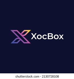 Plantilla de diseño de logotipo de carta X