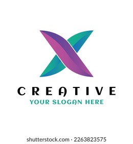 Letter X logo design Template. Initial X letter logo. Usable for Business and Branding Logos. Flat Vector Logo Design Template Element.