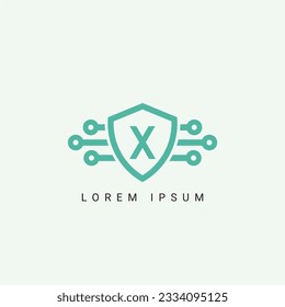Letter X logo design template, technology, electronics, digital, logotype