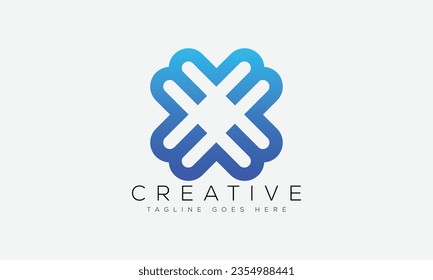 Ilustración vectorial de la plantilla de diseño del logotipo de la letra X.