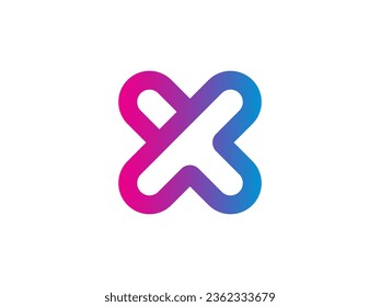 Letter X Logo Design Template Illustration.