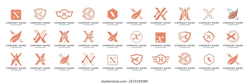 Letter X Logo Design Template Bundle Set