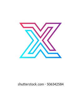 Letter X logo design template, technology, electronics, digital, connection vector logotype